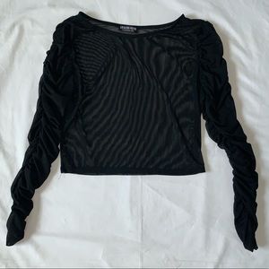 Fashion nova Mesh long sleeve crop top**runs small